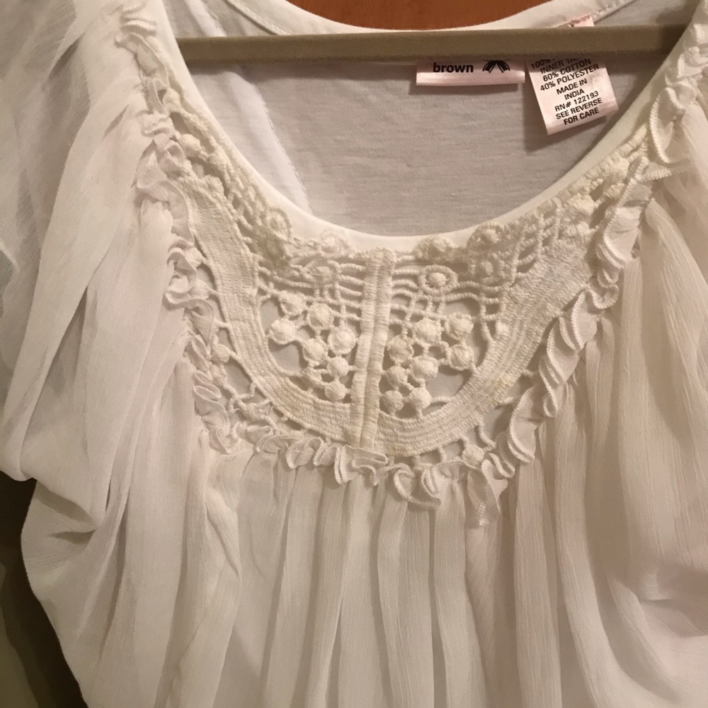 Scooter Brown Girls Gorgeous White Blouse 7/8 Sm - Picture 2 of 7